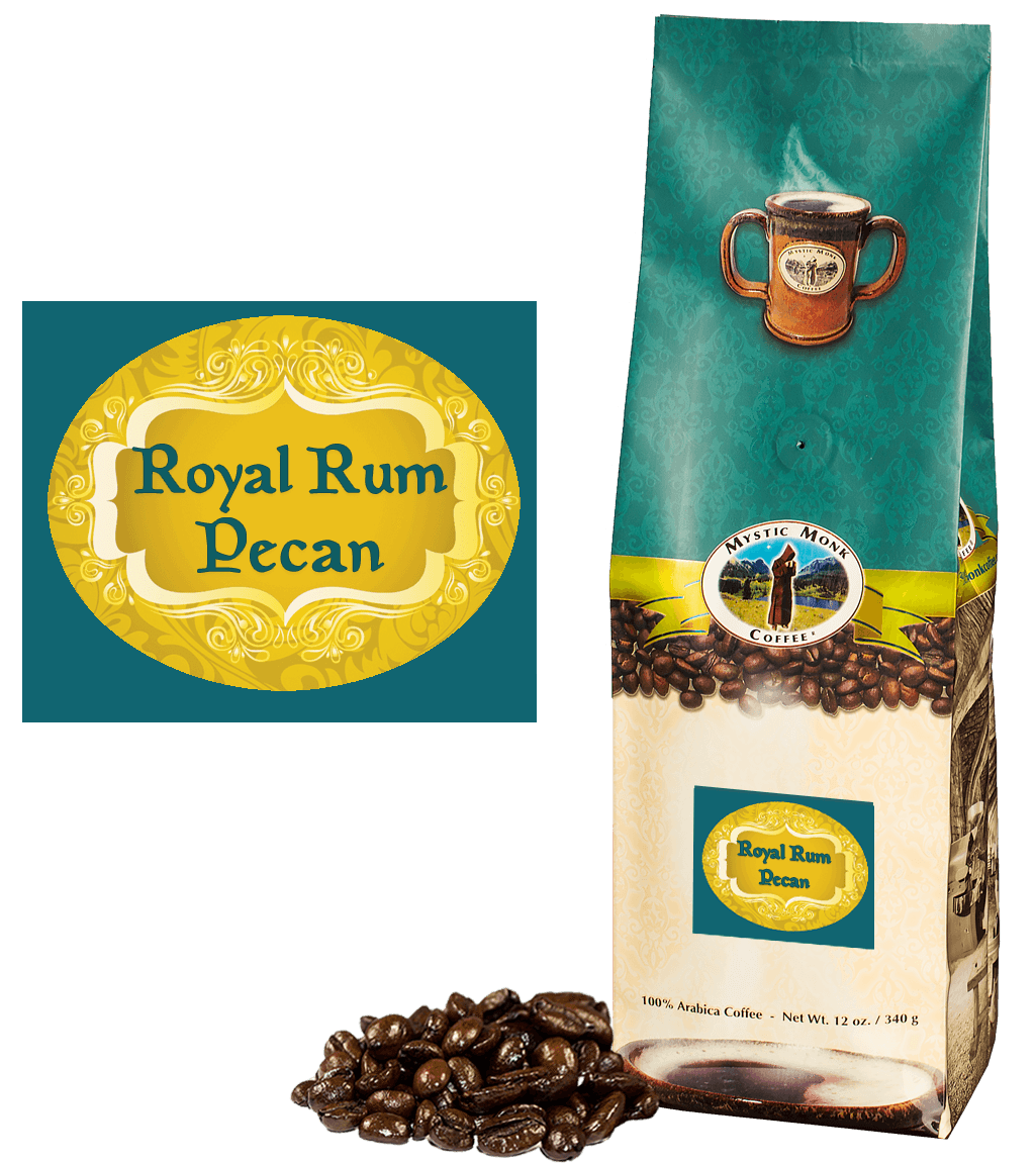 Royal Rum Pecan, Coffee - Mystic Monk Coffee